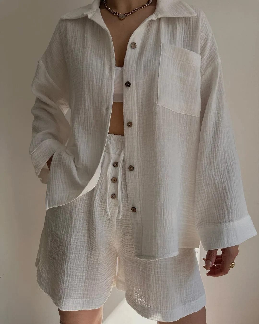CD | Set cămașă single-breasted și pantaloni scurți