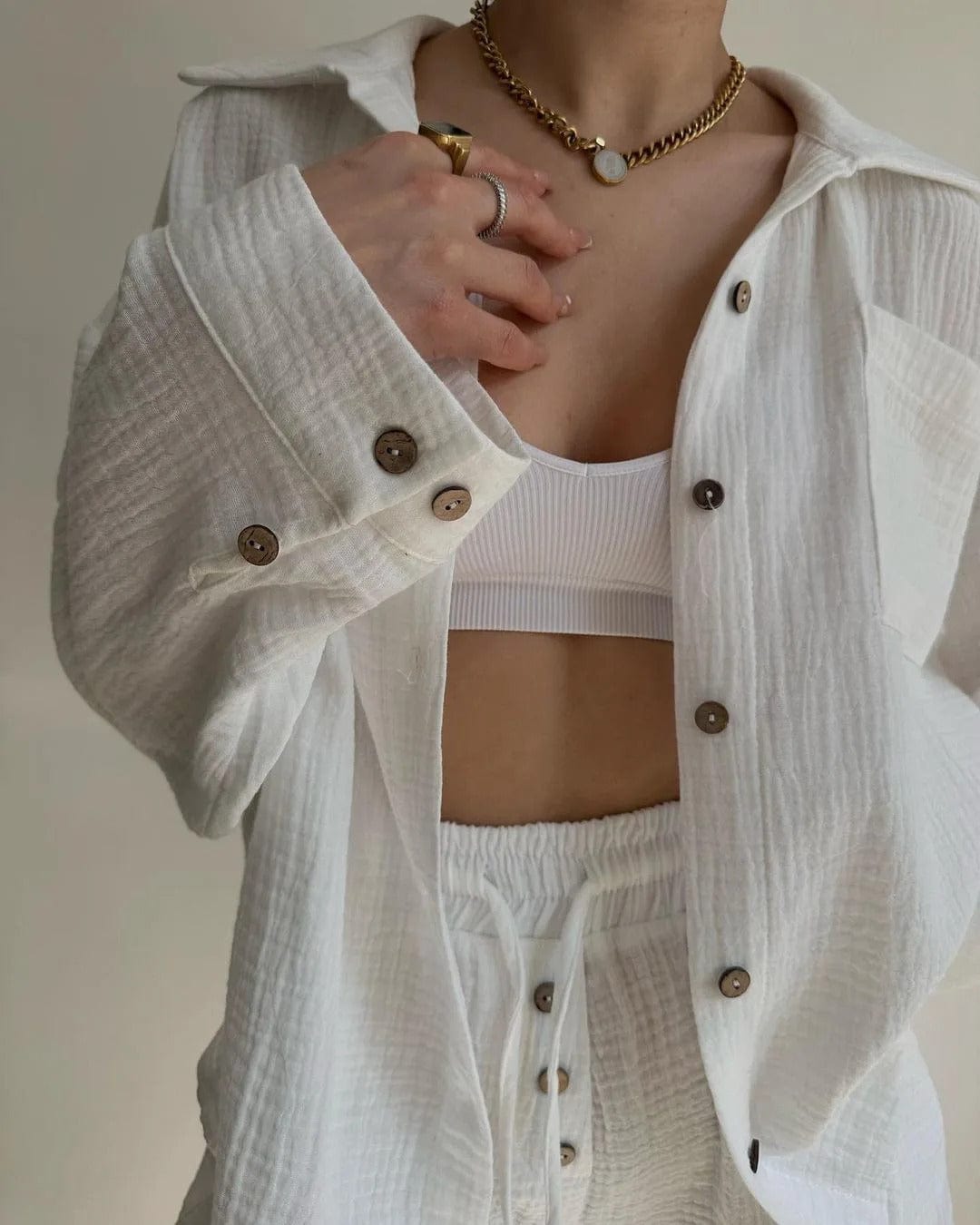 CD | Set cămașă single-breasted și pantaloni scurți