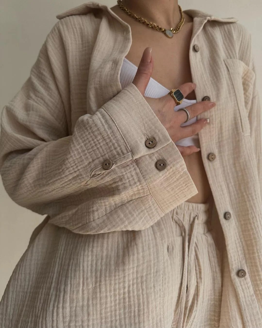 CD | Set cămașă single-breasted și pantaloni scurți