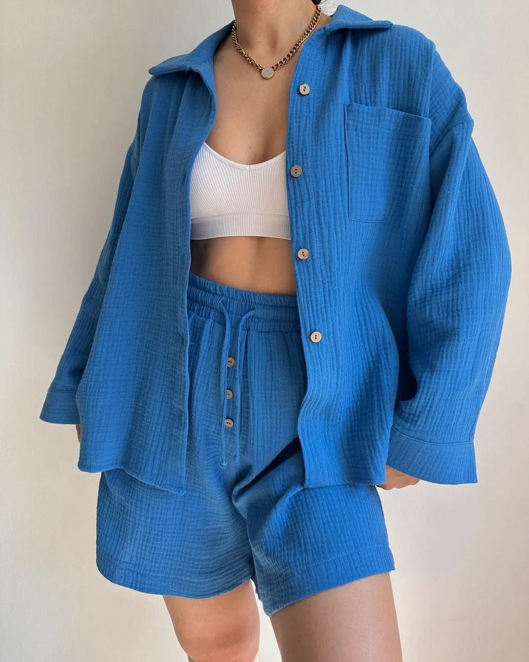 CD | Set cămașă single-breasted și pantaloni scurți