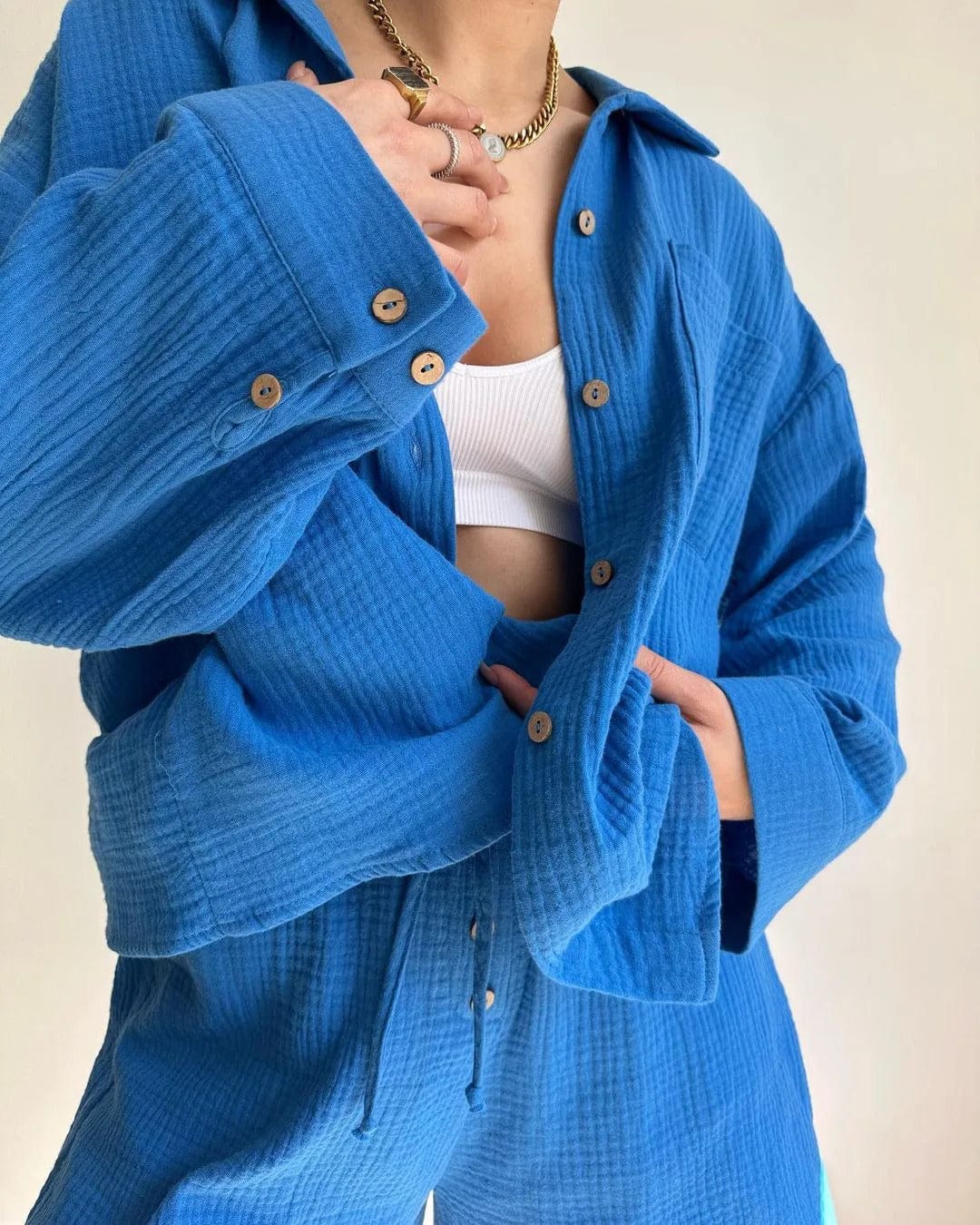 CD | Set cămașă single-breasted și pantaloni scurți