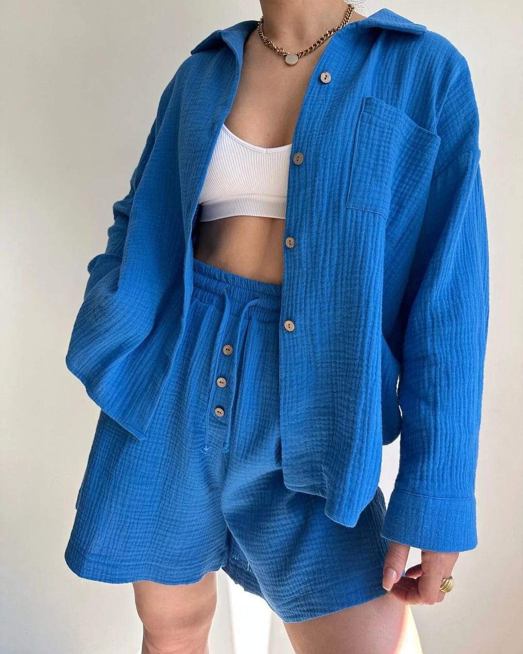 CD | Set cămașă single-breasted și pantaloni scurți