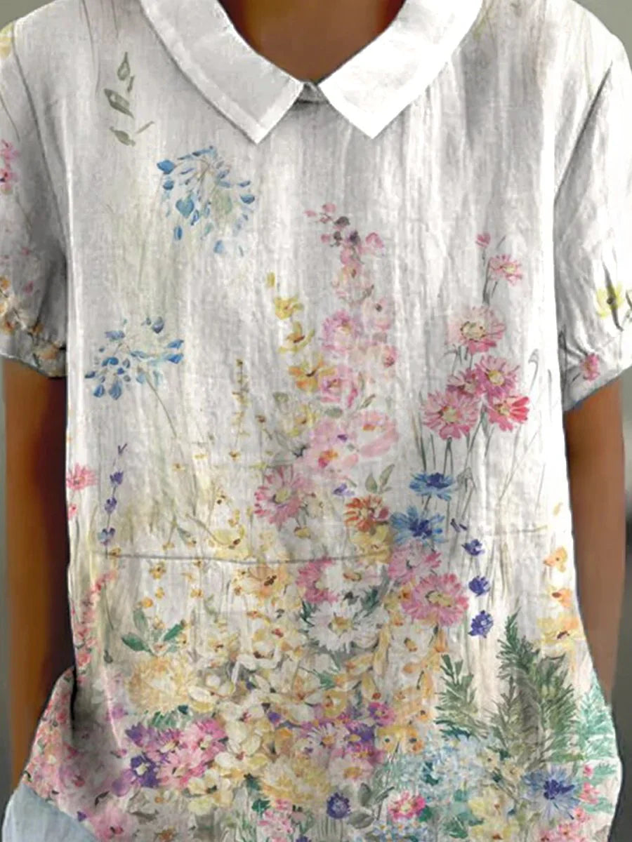 CD | Tricou din lenjerie și bumbac cu model imprimat