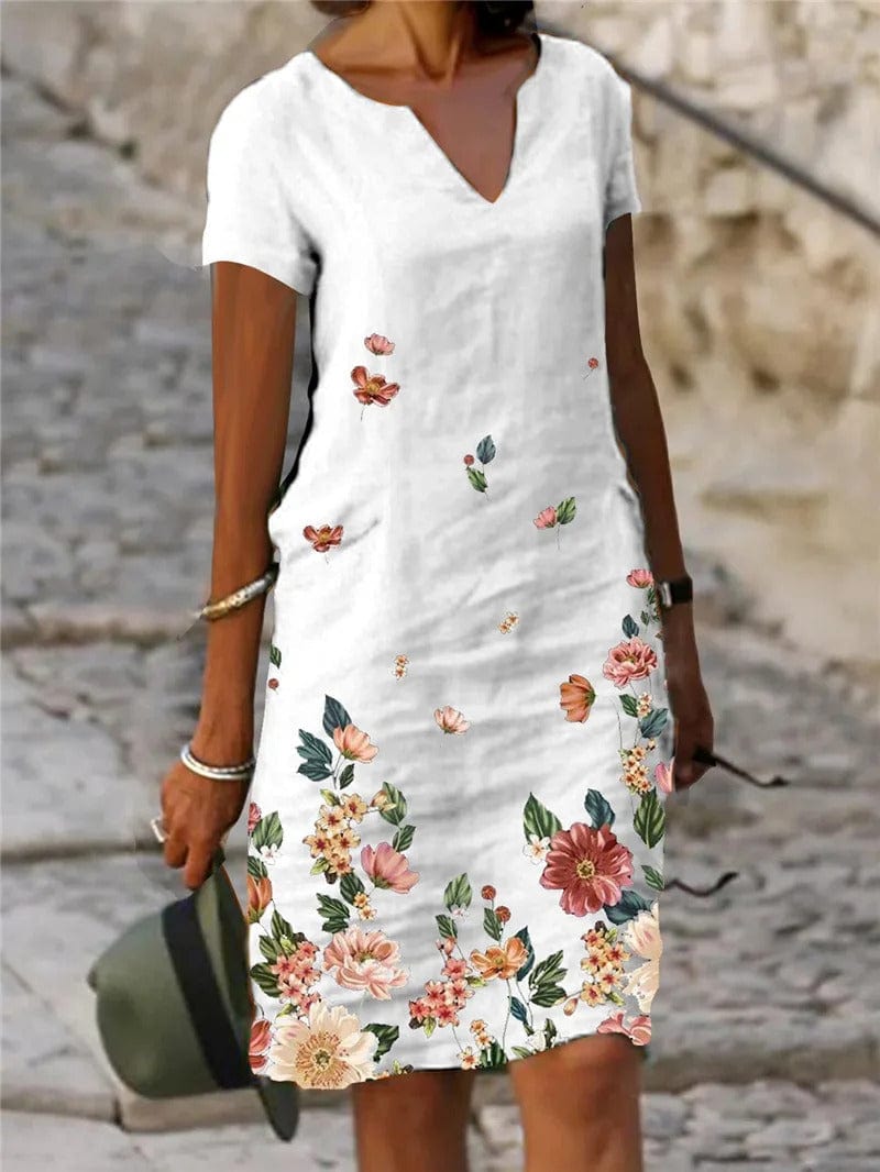 CD | Rochie florală casual până la genunchi