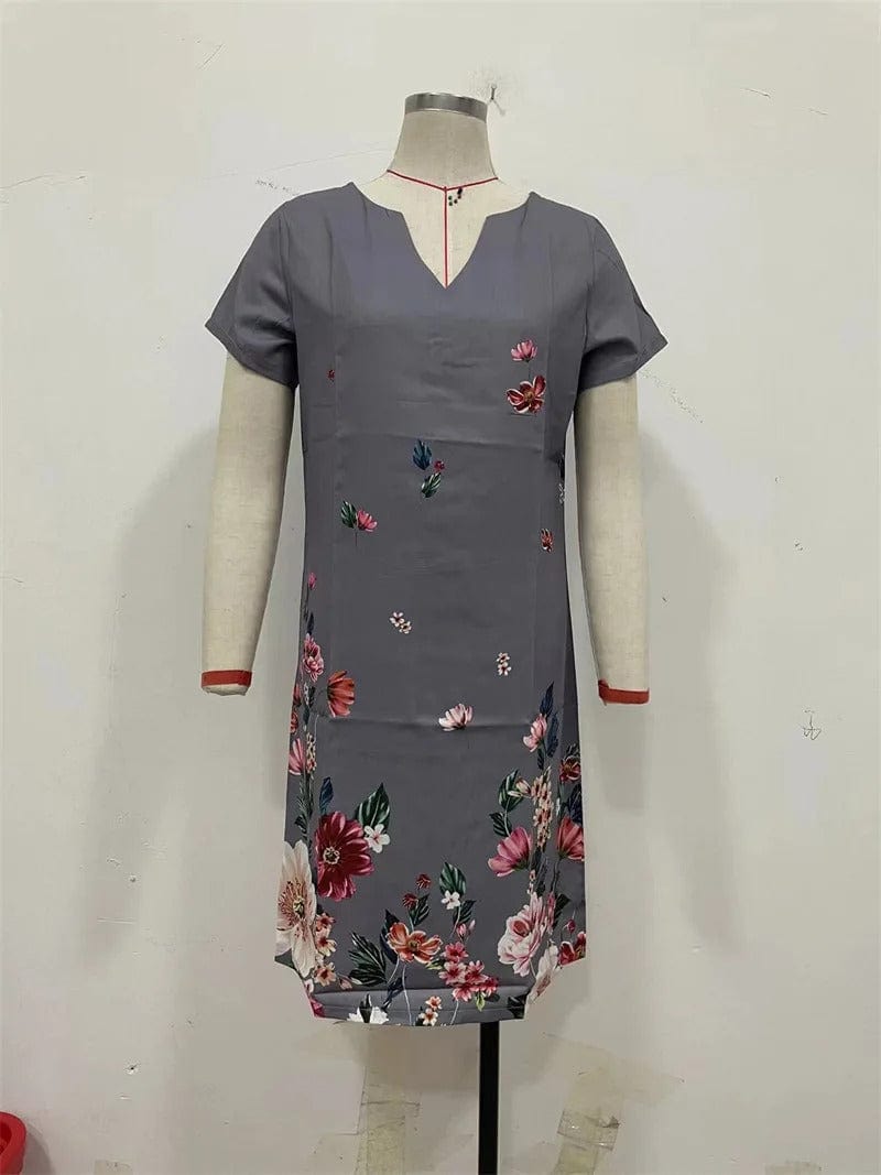CD | Rochie florală casual până la genunchi