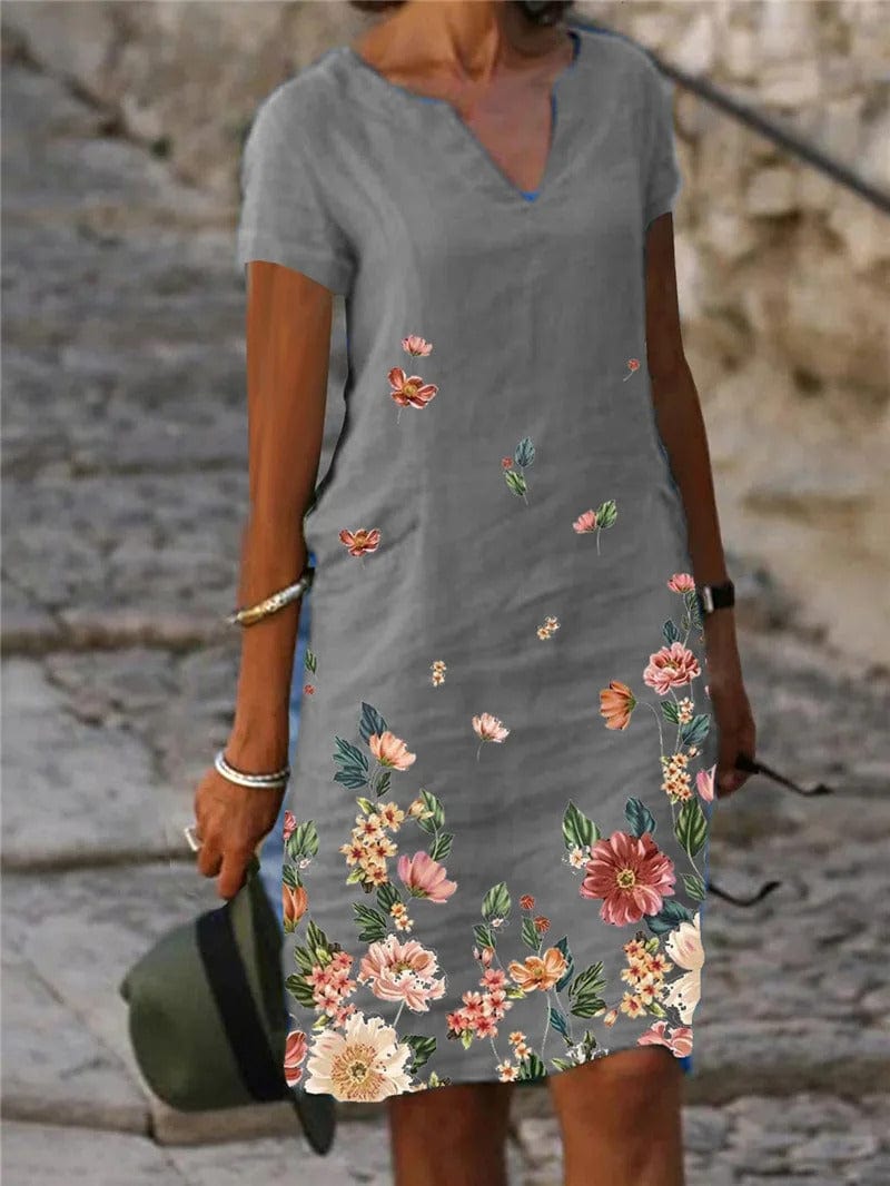 CD | Rochie florală casual până la genunchi