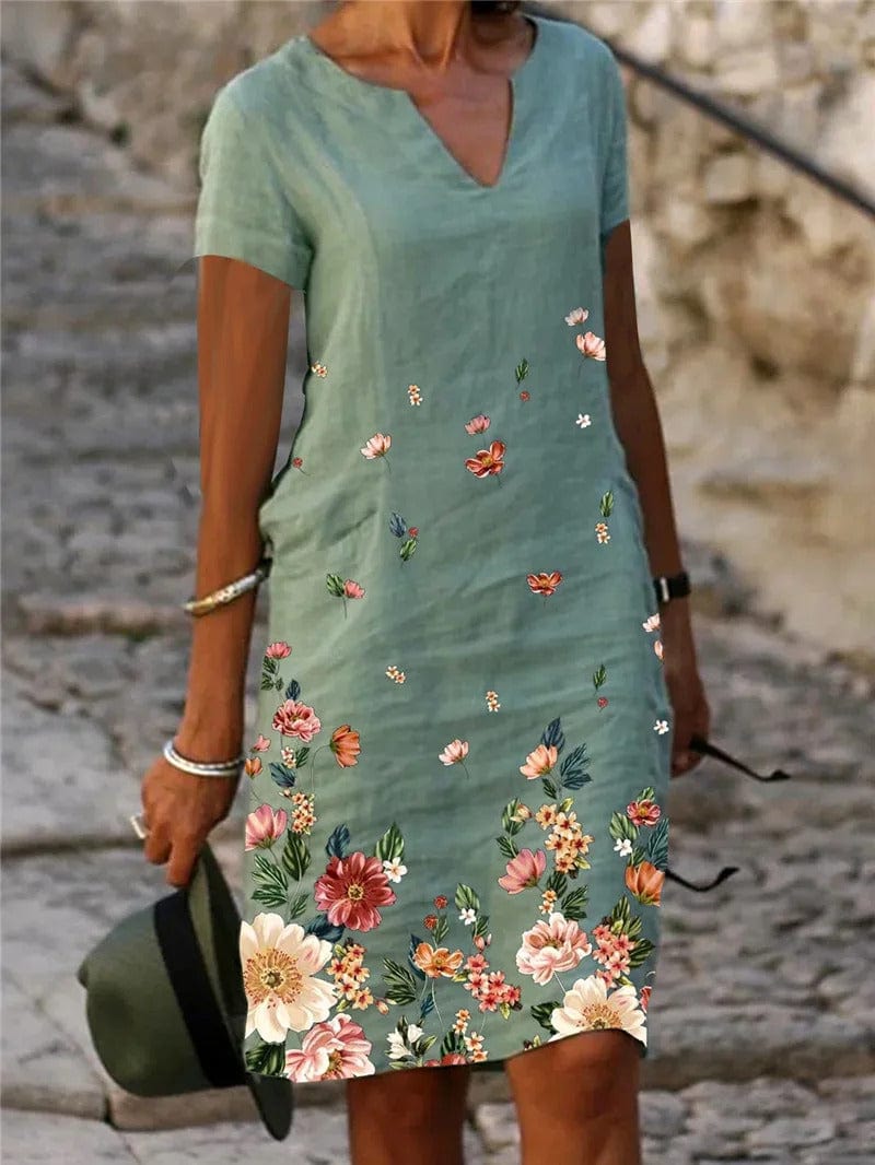 CD | Rochie florală casual până la genunchi