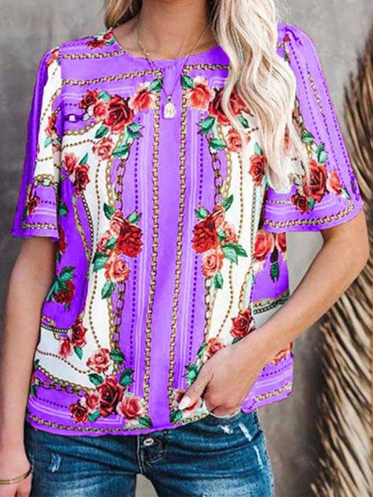 CD | Gât rotund cu mânecă scurtă tricou imprimare top