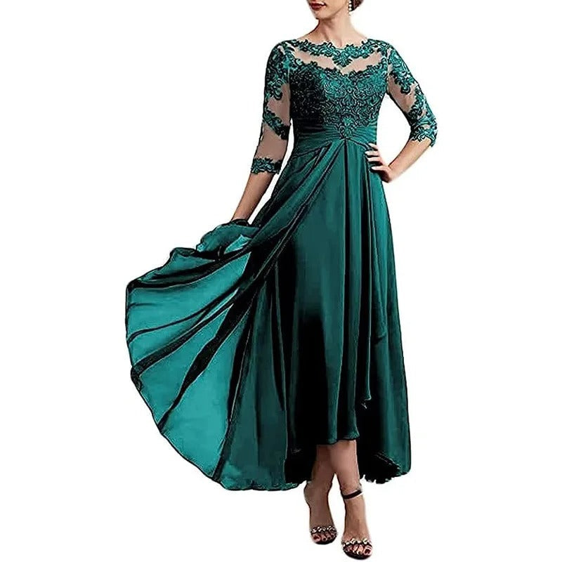 CD | Rochie maxi din sifon cu mâneci transparente în lungime midi