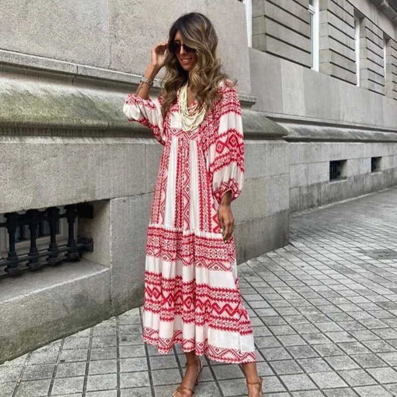 CD | Rochie midi cu imprimeu geometric
