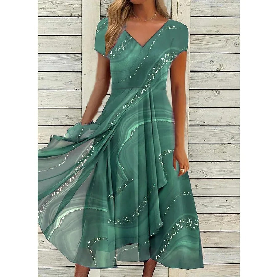 CD | Rochie midi cu decolteu în V