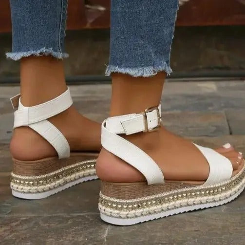 CD | Sandale wedge cu pietre