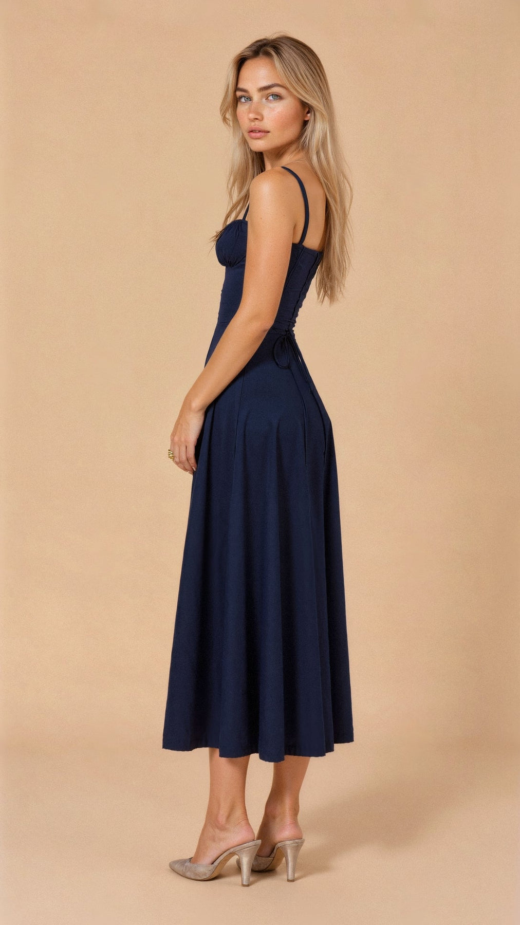 CD | Rochie de vară midi cu bretele și crăpătură pentru eleganță modernă