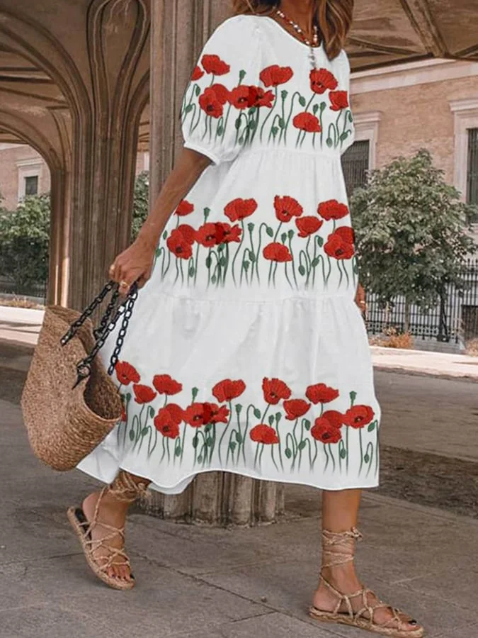 CD | Carolina rochie vintage de damă cu imprimeu floral