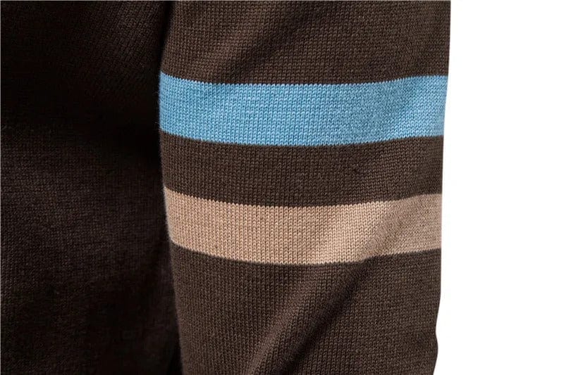 CD | Pulover bărbătesc cu mânecă lungă și guler semi-zip