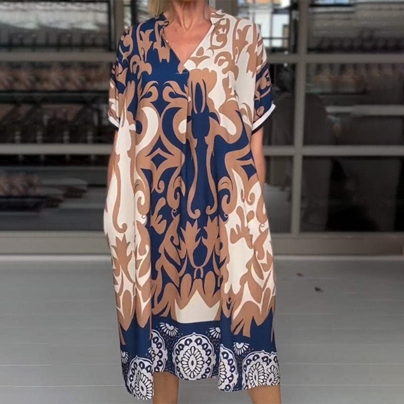 CD | Rochie midi mulată cu model imprimat elegant