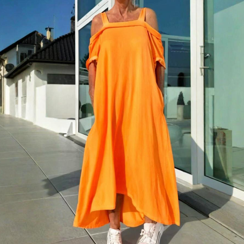 CD | Rochie maxi elegantă și confortabilă pentru femei cu umerii goi