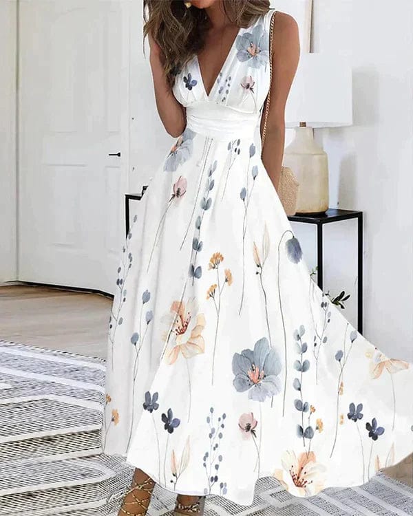 CD | Rochie albă elegantă cu flori