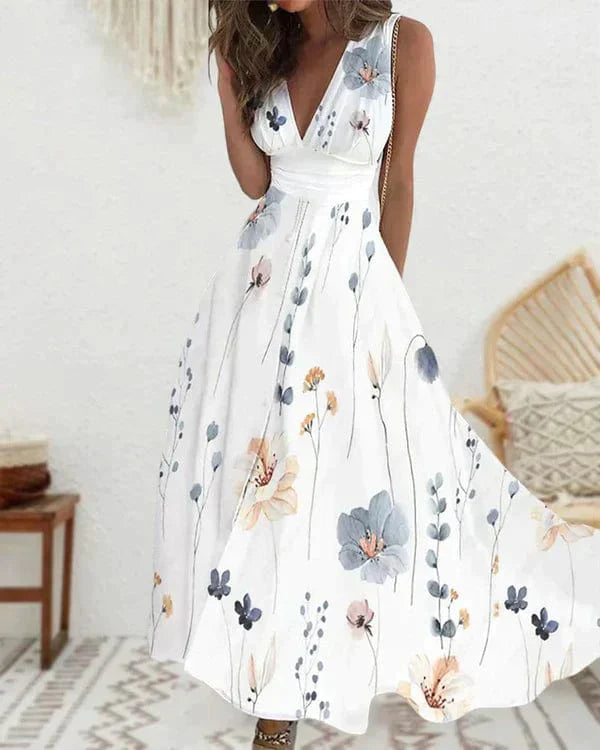 CD | Rochie albă elegantă cu flori