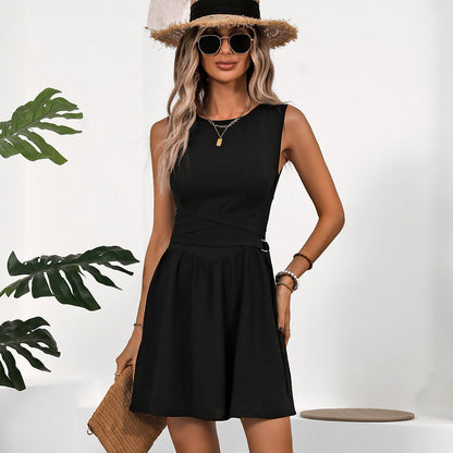 CD | Fashion Culoare solidă Rochie mini fără mâneci