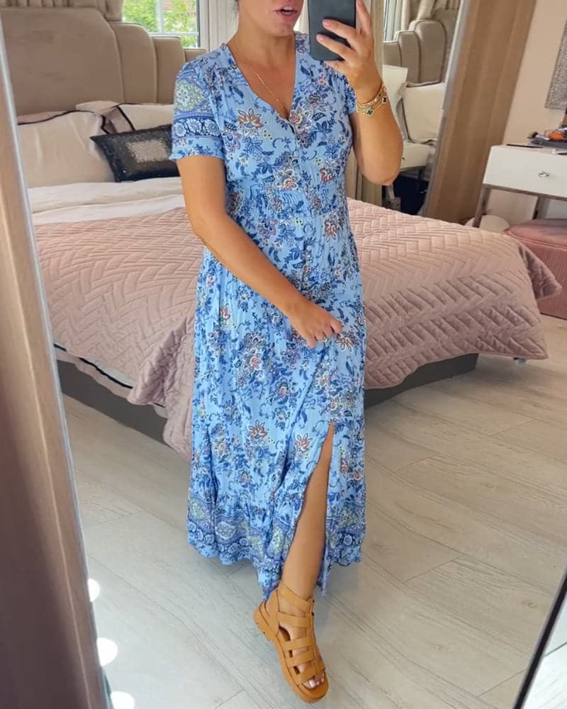 CD | Rochie maxi boemă cu flori