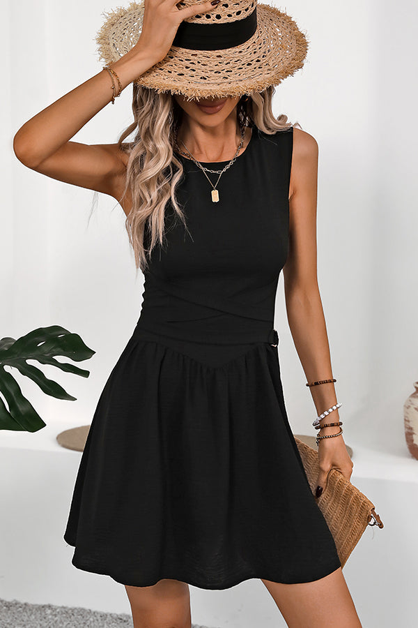 CD | Fashion Culoare solidă Rochie mini fără mâneci