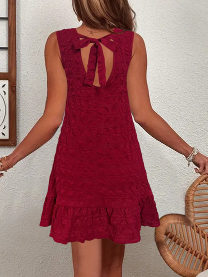 CD | Rochie mini fără mâneci cu tiv cu volane