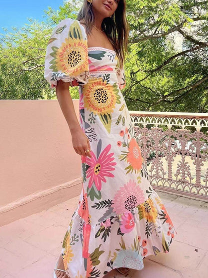 CD | Rochie maxi cu imprimeu floral