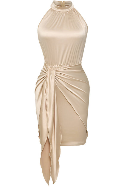 CD | Mini rochie solidă cu șireturi