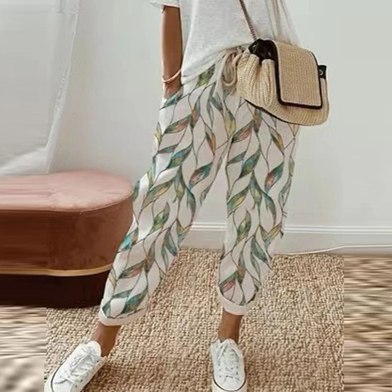 CD | Pantaloni jogger imprimați cu cordon