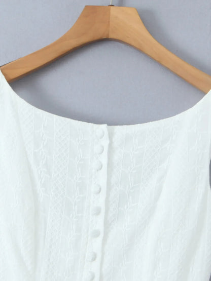CD | Rochie mini fără mâneci cu detalii din dantelă