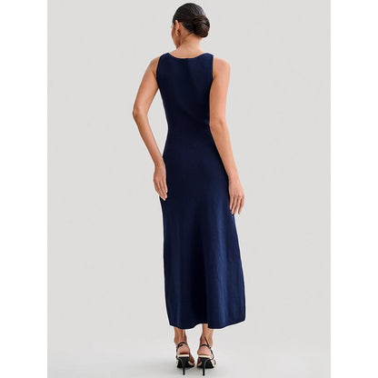 CD | Rochie maxi elegantă fără mâneci cu nasturi pentru femei