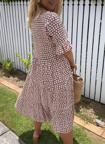 CD | Chic Casual rochie midi cu mâneci flounce