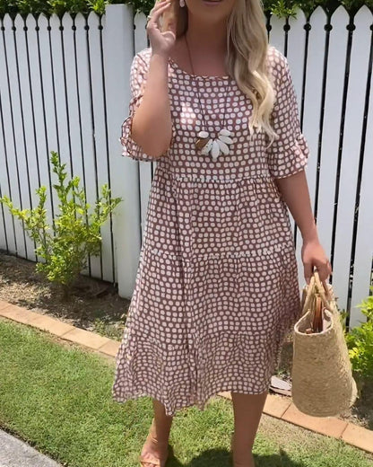 CD | Chic Casual rochie midi cu mâneci flounce