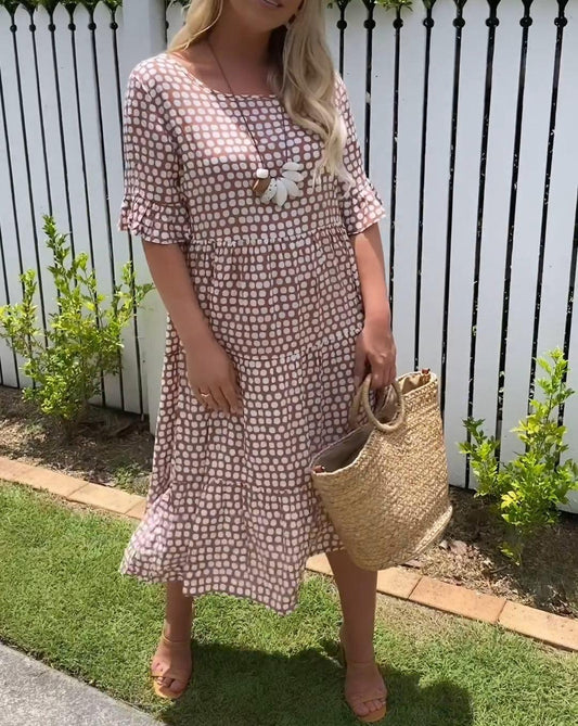 CD | Chic Casual rochie midi cu mâneci flounce