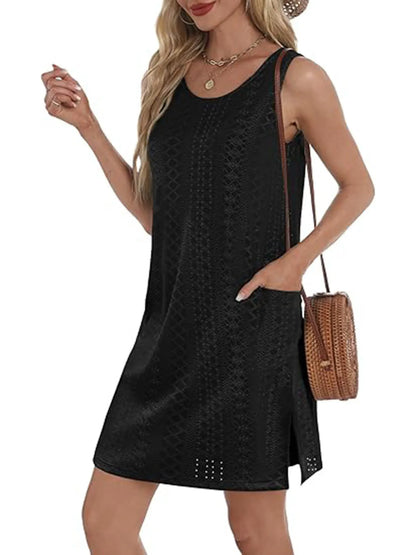 CD | Fantă laterală Rochie mini tank fără mâneci