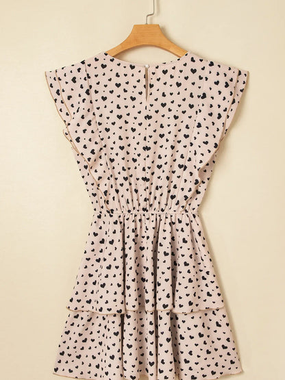 CD | Heart Flutter Sleeve Ruffle Mini Rochie