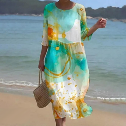 CD | Rochie midi elegantă pentru femei - fluidă, ușoară, stil pe tot parcursul anului pentru șic fără efort