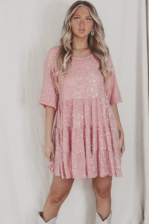CD | Rochie mini cu paiete cu sclipici