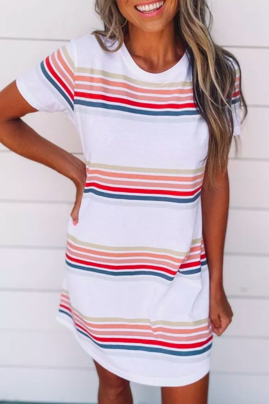 CD | Basic O-neck dungi alb mini rochie