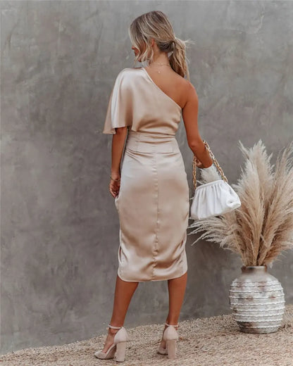 CD | Glamorous drapat rochie midi pentru femei