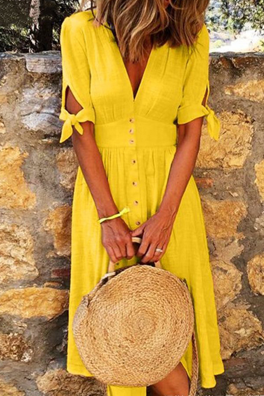 CD | Rochie midi cu nasturi din bumbac