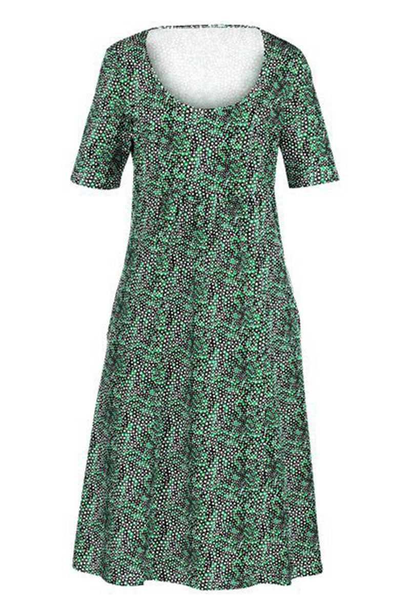 CD | Fashion Street Print Patchwork O Neck A Line Rochii