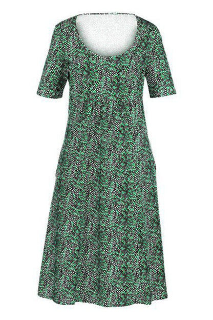 CD | Fashion Street Print Patchwork O Neck A Line Rochii