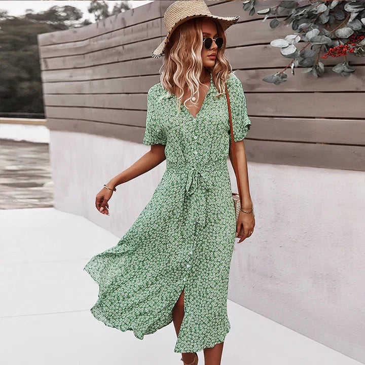 CD | rochie midi chic pentru femei cu nasturi