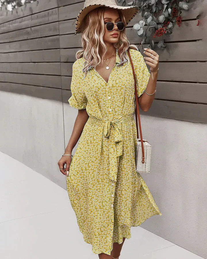 CD | rochie midi chic pentru femei cu nasturi