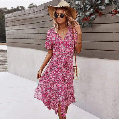 CD | rochie midi chic pentru femei cu nasturi