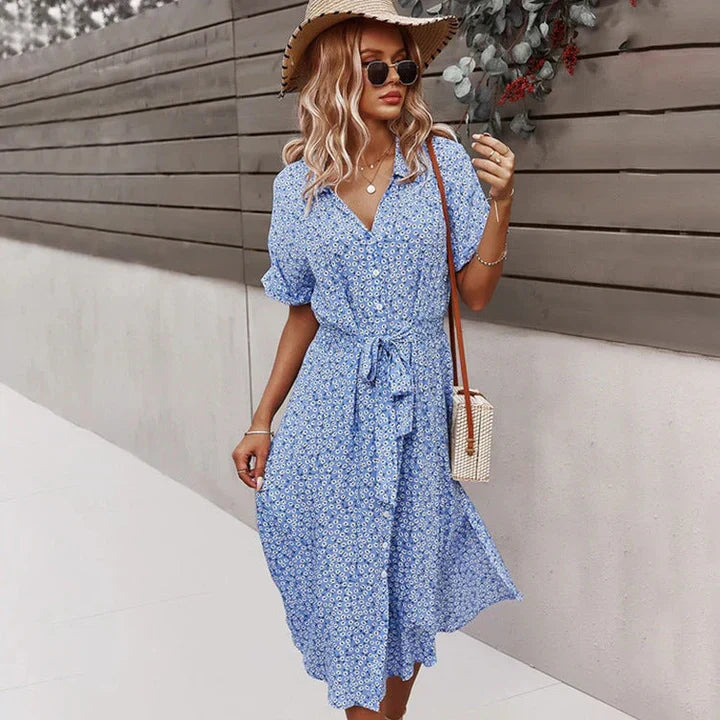 CD | rochie midi chic pentru femei cu nasturi