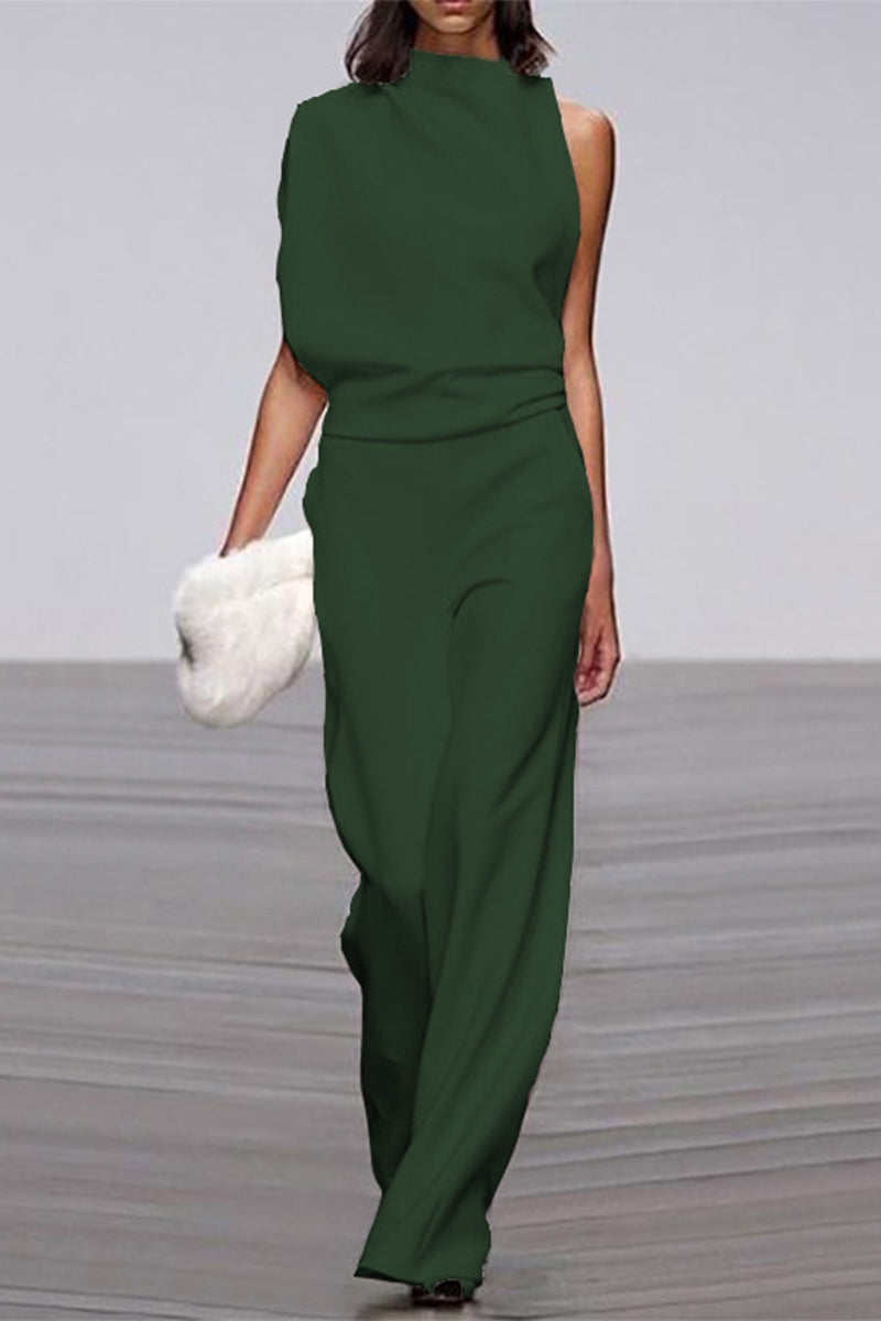 CD | Casual Solid Patchwork jumătate Turtleneck Boot Cut Jumpsuits (12 culori)