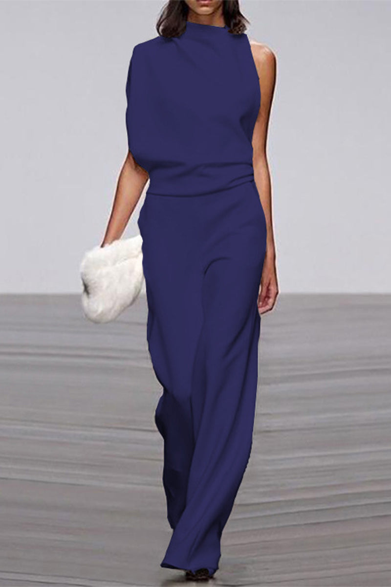 CD | Casual Solid Patchwork jumătate Turtleneck Boot Cut Jumpsuits (12 culori)